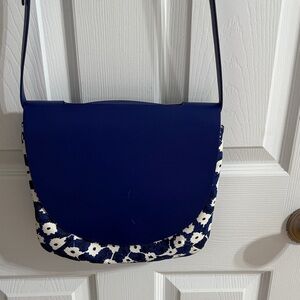 Kate Spade Navy and White Floral Crossbody Bag
